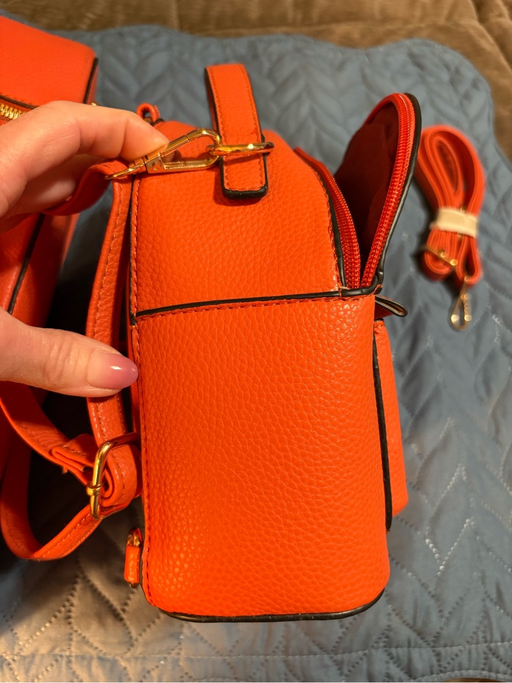 3pc.TOTE,FULLwallet&Sml B-pack,Gold hrdwre - BAG CHARMS NOT included, sold sep. - Picture 11 of 14